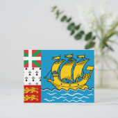 Vlag Saint-Pierre en Miquelon Briefkaart (Staand voorkant)