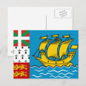 Vlag Saint-Pierre en Miquelon Briefkaart (Voorkant / Achterkant)