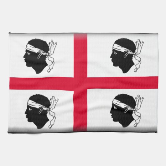 vlag Sardinië (Italië) Theedoek (Horizontaal)