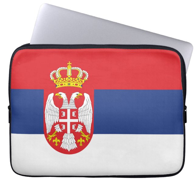 vlag Servië Laptop Sleeve (Voorkant)