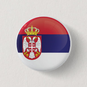 vlag Servië-rond-pictogram Ronde Button 3,2 Cm