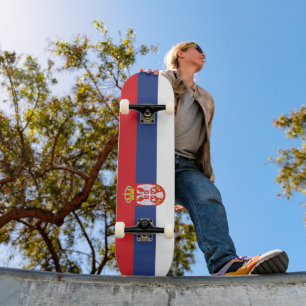 vlag Servië Skateboard