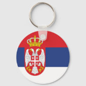 vlag Servië Sleutelhanger (Voorkant)