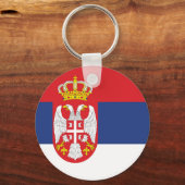 vlag Servië Sleutelhanger (Voorkant)