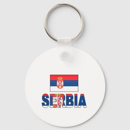 vlag Servië Sleutelhanger (Voorkant)