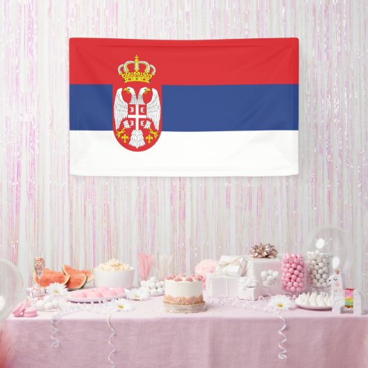 vlag Servië Spandoek (Feest)