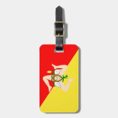 vlag Sicilië (Italië) Bagagelabel (Voorkant verticaal)