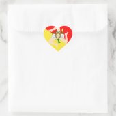vlag Sicilië (Italië) Hart Sticker (Tas)