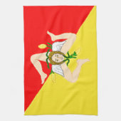 vlag Sicilië (Italië) Theedoek (Verticaal)