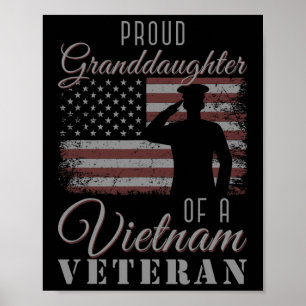 Vlag Soldaat Trots op kleindochter van Vietnam Poster