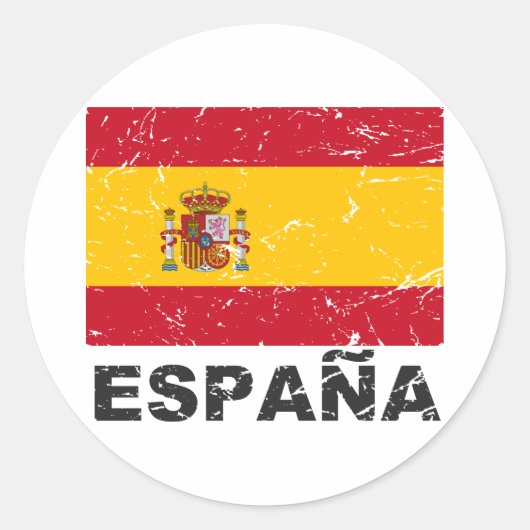  vlag Spanje Ronde Sticker (Voorkant)