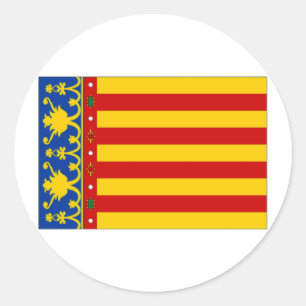 Vlag Spanje Valencia Ronde Sticker