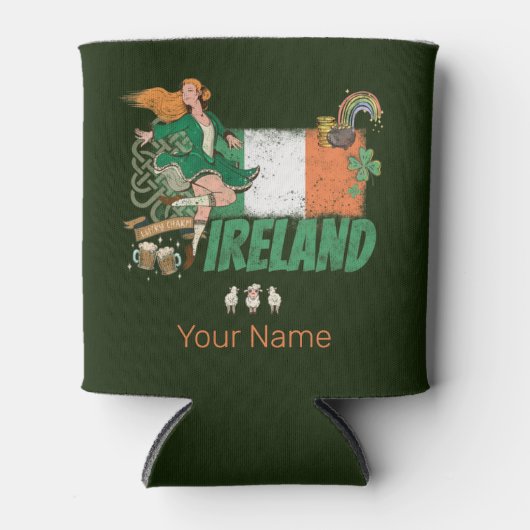 vlag St. Patrick's Day Retro Blikjeskoeler (Voorkant)