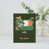  vlag St. Patrick's Day Retro Feestdagenkaart (Staand voorkant)