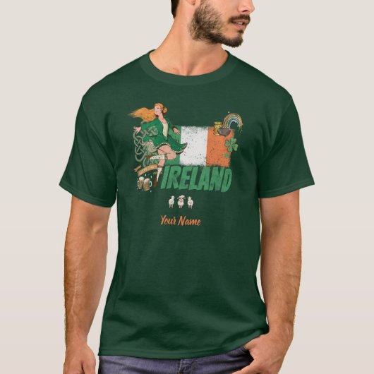 vlag St. Patrick's Day Retro T-shirt (Voorkant)