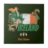 vlag St. Patrick's Day Retro Tegeltje (Voorkant)