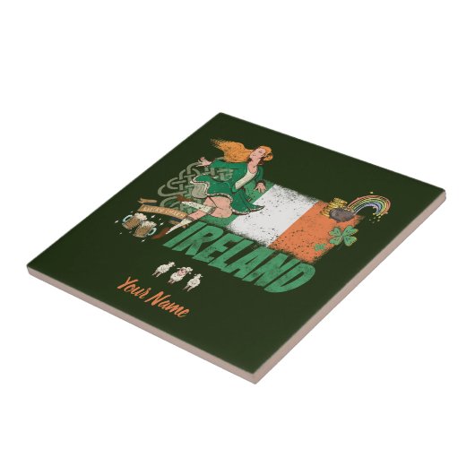 vlag St. Patrick's Day Retro Tegeltje (Zijkant)