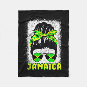 Vlag Sungles Zwart Vrouw Melanine Koningin Afro Fleece Deken