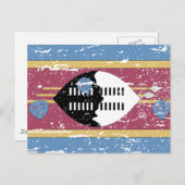  vlag Swaziland Briefkaart (Voorkant / Achterkant)