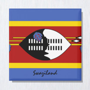 Vlag Swaziland en Afrikaanse vakantie- en sportfan Magneet