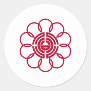 vlag symb Saitama prefectuur japan Ronde Sticker