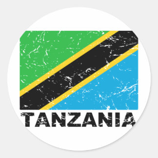 vlag Tanzania Ronde Sticker
