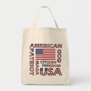 Vlag tekst US Patriot Old Glory Tote Bag