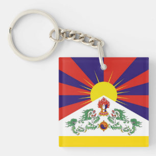 Vlag Tibet en sneeuwballers - de Himalaya Sleutelhanger