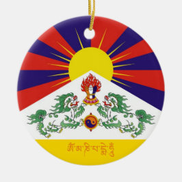 vlag Tibet en sneeuwballingen, mantra- de Himalaya Keramisch Ornament