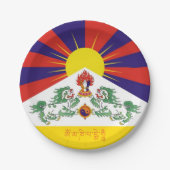 vlag Tibet en sneeuwballingen, mantra- de Himalaya Papieren Bordje (Voorkant)