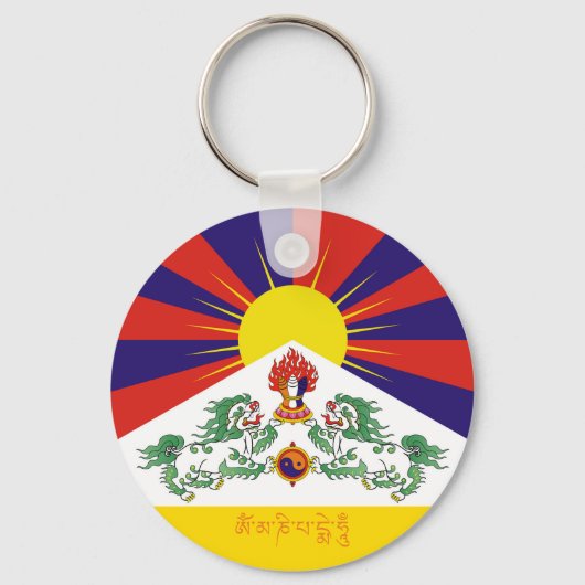 vlag Tibet en sneeuwballingen, mantra- de Himalaya Sleutelhanger (Voorkant)