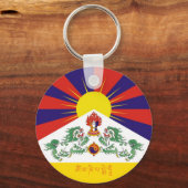 vlag Tibet en sneeuwballingen, mantra- de Himalaya Sleutelhanger (Voorkant)
