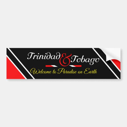 Vlag Trinidad en Tobago Bumpersticker (Voorkant)