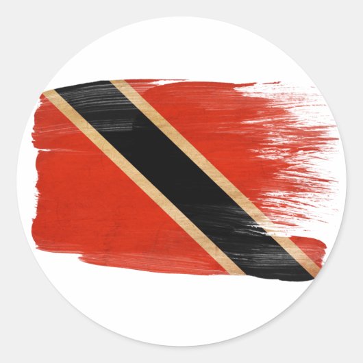 Vlag Trinidad en Tobago Ronde Sticker (Voorkant)
