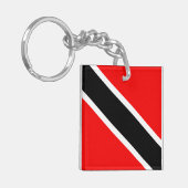 Vlag Trinidad en Tobago Sleutelhanger (Voorkant Links)