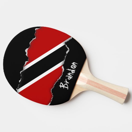 Vlag Trinidad en Tobago Tafeltennisbatje (Zijkant)