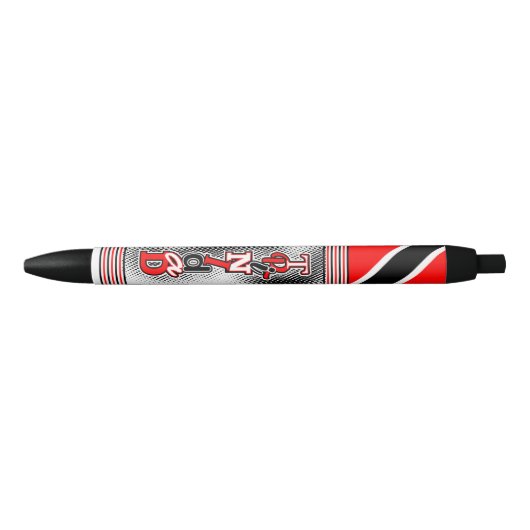 Vlag Trinidad en Tobago Zwarte Inkt Pen (Voorkant)