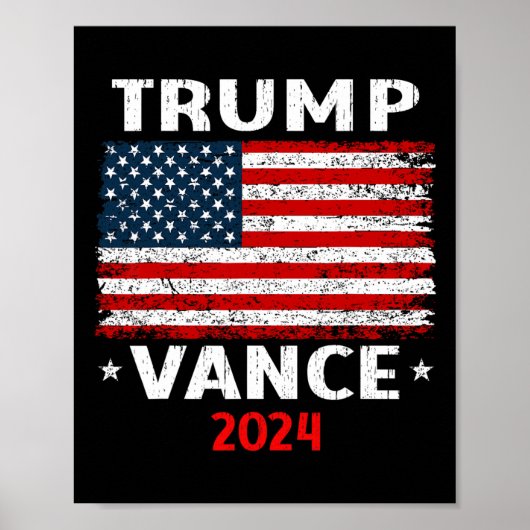 Vlag Trump Vance 2024 VP Vice President Poster (Voorkant)