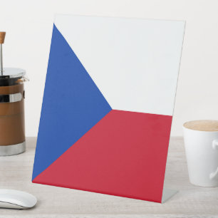 vlag Tsjechië Reclamebord Met Voetstuk