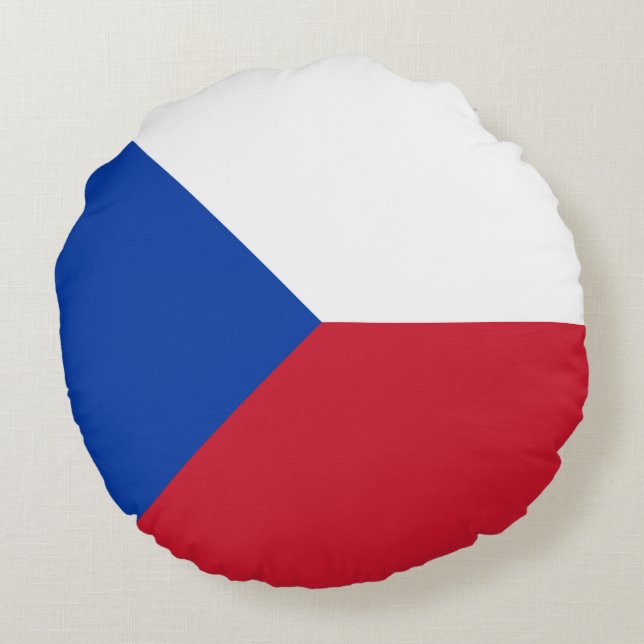 vlag Tsjechië Rond Kussen (Achterkant)