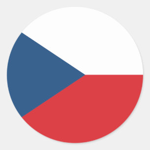 vlag Tsjechië Ronde Sticker