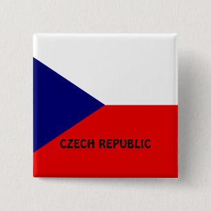 vlag Tsjechië Vierkante Button 5,1 Cm
