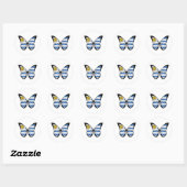 Vlag Uruguay-Butterfly Ronde Sticker (Vel)