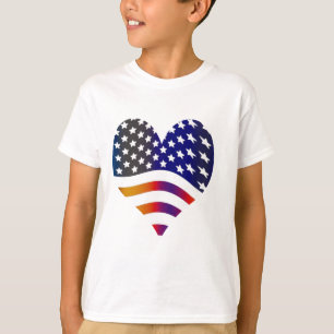 vlag usa hart liefde amerikaans eer troepen strepe t-shirt