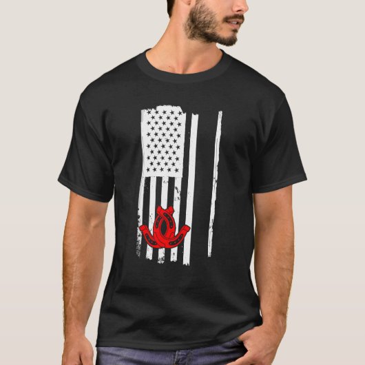 Vlag USA Hoefijzerwerpen T-shirt (Voorkant)
