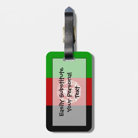Vlag van afganistan Easy ID Bagagelabel (Achterkant verticaal)