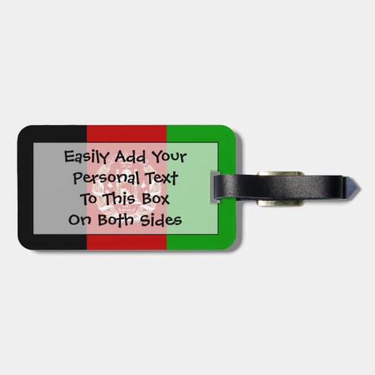 Vlag van afganistan Easy ID Bagagelabel (Achterkant horizontaal)