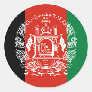 Vlag van Afghanistan - 2013 goedkeuring Ronde Sticker