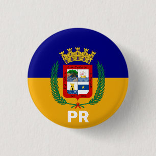 Vlag van Aguadilla, Puerto Rico Ronde Button 3,2 Cm