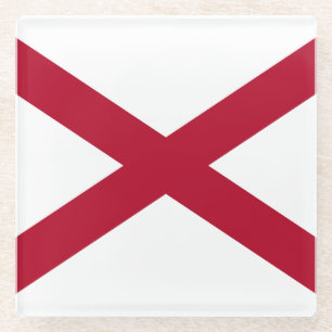 Vlag van Alabama Glazen Onderzetter